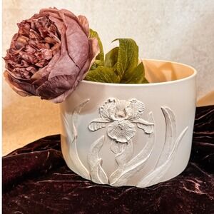 Floralscene Pale Pink Orchid Vintage Pottery Planter/Vase